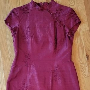 Nicole Miller Silk Asian Inspired Dress